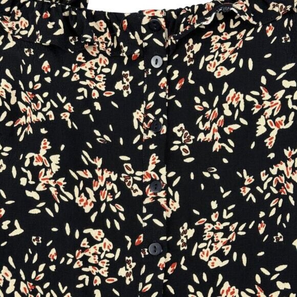 BA&SH Veda Print Camisole Tie Straps Sz Small Black - Picture 8 of 9